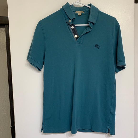 Burberry Other - Burberry Check Placket Cotton Polo Shirt, Blue